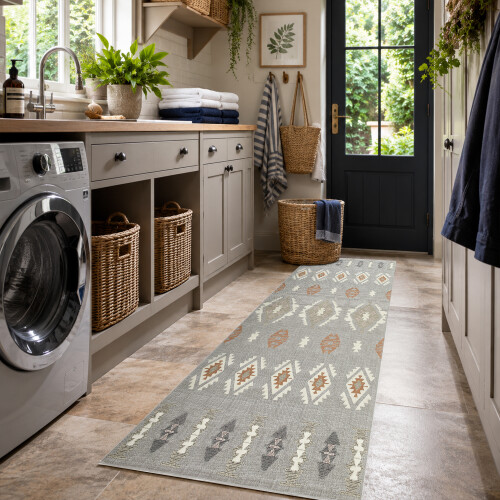 (80 x 300 cm (2 ft 6 in x 9 ft 8 in), Nova) Extra Large Area Rugs Printed Geometric Traditional Carpets Runner Rug & Luxury Floor Door Mats
