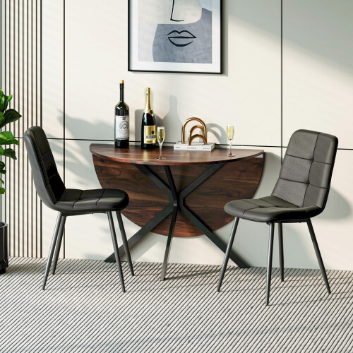 Joolihome Round Extendable Dining Table, Space-saving 2