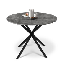 Round Extendable Dining Table, Space-saving
