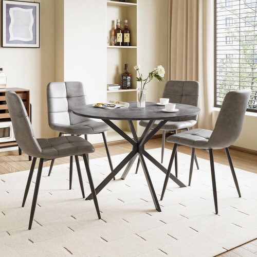 Joolihome Round Extendable Dining Table, Space-saving 2
