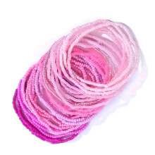 Chic Glass Bead Bracelet Set 30pcs Colorful Beads Ankle-Pink
