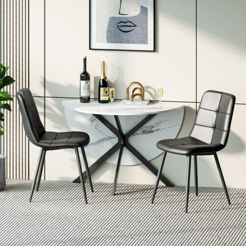 Joolihome Round Extendable Dining Table, Space-saving 1
