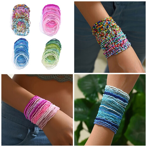 Glasperlen-Armband, 30 Stück, böhmische Handkette für-Grün 2
