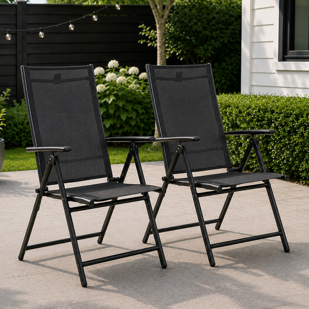 Foldable Outdoor Patio Dining Armchair - Image 2