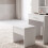 (White) Padded Dressing Table Stool Vanity Seat 8