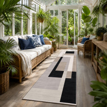(80 X 300 cm, Milo Neutral) Luxury Printed Rugs Large Runner Rug & Door Mats