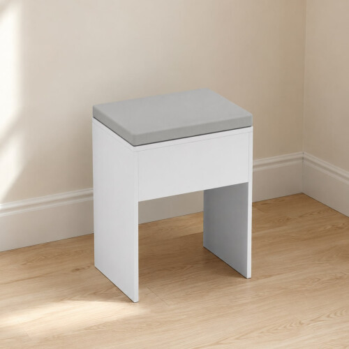 (Grey) Padded Dressing Table Stool Vanity Seat 1