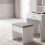 (Grey) Padded Dressing Table Stool Vanity Seat 8