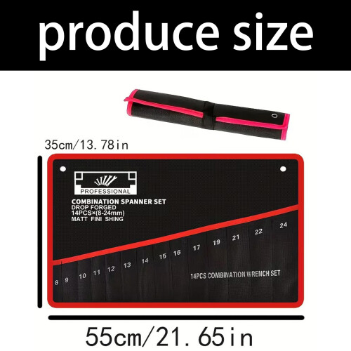 Wrench Organizer Pouch Repair Tools Storage Bag Canvas Roll Up 2