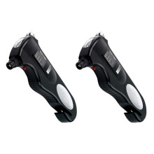 2X Manometro Digitale per Pneumatici 5-In-1, 150PSI con Strumenti Salvataggio Multifunzione Torcia Un LED, Apribottiglie per Auto E Moto Martello