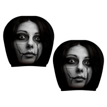 Paar Horror Face Auto-hoofdsteunhoezen Sterke polyester
