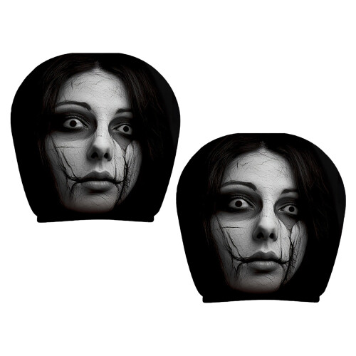 Paar Horror Face Auto-hoofdsteunhoezen Sterke polyester