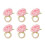 Anneaux de serviette en forme de fleur artificielle, 6- rose 1