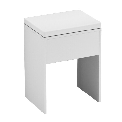 (White) Padded Dressing Table Stool Vanity Seat