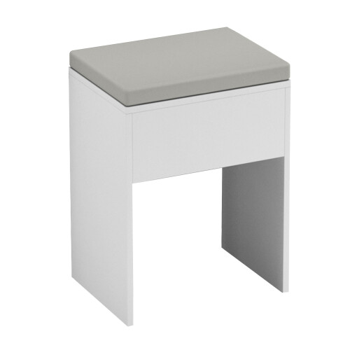 (Grey) Padded Dressing Table Stool Vanity Seat