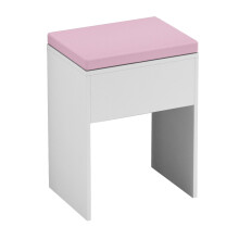 (Pink) Padded Dressing Table Stool Vanity Seat