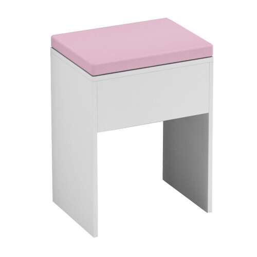 (Pink) Padded Dressing Table Stool Vanity Seat