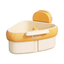 (Yellow/1pcs) Suction Cup Press Triangle Sink Drain Basket Kitchen Faucet Storage Rack Dishwashing Sink Filter Net Storage Hanging Basket