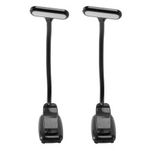 2X Lampe de Lecture LED,Lampe À Pince Rechargeable,3 Modes D'Éclairage,9 LEDs,Lampe de Lecture pour Protection Des Yeux,Au 40 Heures de Lecture -