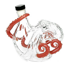 Unieke glazen fles in de vorm van octopussen voor het-Rood