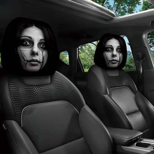Paar Horror Face Auto-hoofdsteunhoezen Sterke polyester 1