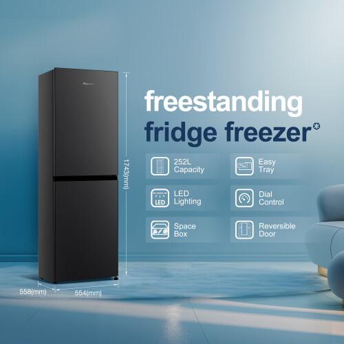 Fridgemaster MC55240DEB 252l Fridge Freezer with Water Dispenser 1