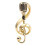 Broche de Microphone créative, Note de musique,-Couleur or 1