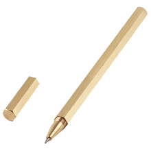 Luxe balpen zeshoekig lichaam zwarte inkt rollerpen 0,5 mm-Zwart