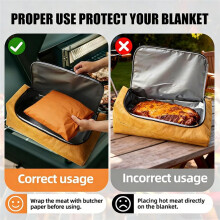 BBQ Blanket for Resting Meat Reusable Smoker Grilling Meat Insulated Resting Bag for Large Brisket/Turkeys