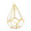 Modern Geometric Succulent Terrarium Large Clear Moss-Gold 1