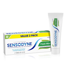 Sensodyne Fresh Mint Sensitive Toothpaste, ADA Accepted Toothpaste for Cavity Prevention and Sensitive Teeth Treatment - 4 Ounces (Pack of 2)