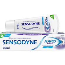Sensodyne Rapid Relief Sensitivity and Cavity Prevention Toothpaste, Mint, 3.4 oz (96.4g) - Pack of 4