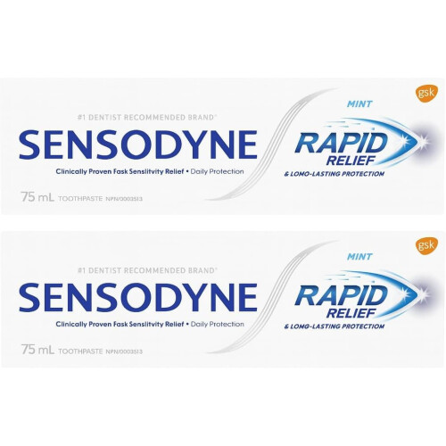 Sensodyne Sensodyne Rapid Relief Sensitivity Toothpaste, Mint, 3.4 oz (Pack of 2)