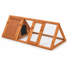 Oypla Wooden Outdoor Triangle Rabbit Guinea Pig Pet Hutch Run Cage