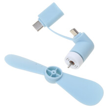 Mini refroidisseur de ventilateur USB mignon de Type C,-Bleu