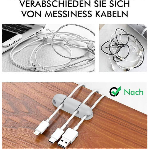 Βάση καλωδίου 3 Pack Organizer καλωδίων με 4 υποδοχές για επιτραπέζιο κλιπ δ 1