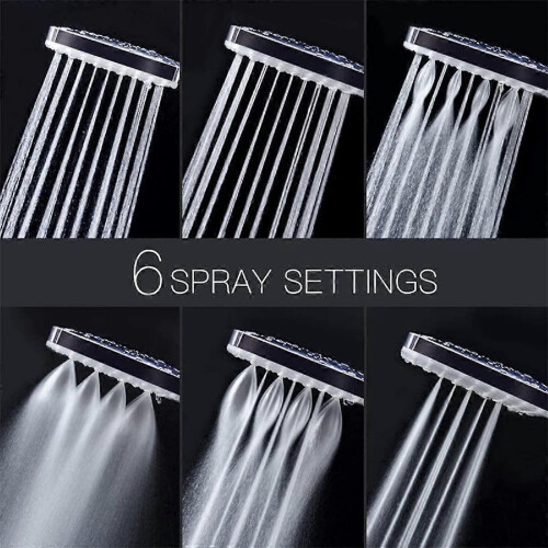 High-Pressure Handheld Shower Head with Multiple Spray Modes, Low-Profile Rectangular Design, Lightweight Stainless Stee 2