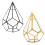 Fünfseitiges Rhombus-Glasregal, geometrisches-Gold 3