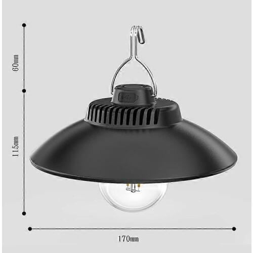 Επαναφορτιζόμενη ρετρό λάμπα κάμπινγκ LED, ζεστό λευκό, 2 λειτουργί 2