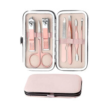 Manicure Set 7 Piece Pedicure Kit with Nail Clippers, Nail Scissors and Stainless Steel Travel Case for Hand and Foot Ca