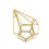 Fünfseitiges Rhombus-Glasregal, geometrisches-Gold 8