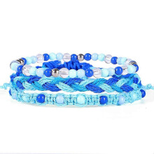 Handgewebte Wachsfaden-Kunststoffarmbänder für kleine Mädchen, verstellbare bunte Freundschaftsarmbänder für den Alltag