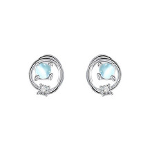 Kristall-Saturn-Ohrstecker für Frauen und Mädchen, Modeschmuck mit Planetenmotiv, leichtes und elegantes Geschenkzubehö
