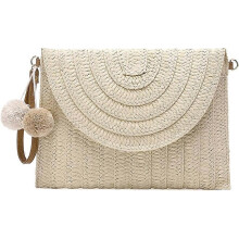 Slamená taška cez rameno pre ženy, letná tkaná kabelka so spojkou, módna crossbody kabelka na plážové cestovanie, ľahká
