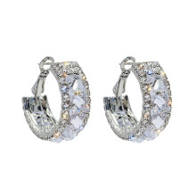 C-förmige Ohrclip-Ohrringe, spitze Ohrringe aus Diamantlegierung für Frauen, eleganter Modeschmuck