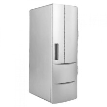 Wheeled Mini Fridge with Freezer, White ABS Insulated Cooler and Warmer for Home, Car, Boat and Office