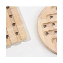 Hohle Tischsets aus dickem Holz, hitzebeständig, verbrühungshemmend, rutschfest, quadratisch und rund, 2er-Set für Esst