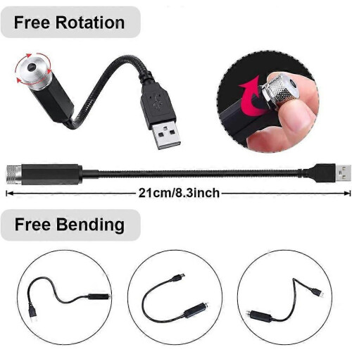 Νυχτερινό φως Star Projector, Ρυθμιζόμενο νυχτερινό φως USB, Μωβ μπλε εσωτε 1