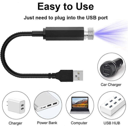 Νυχτερινό φως Star Projector, Ρυθμιζόμενο νυχτερινό φως USB, Μωβ μπλε εσωτε 2
