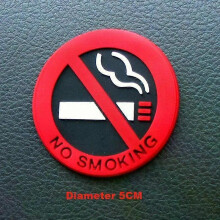 Adesivo in vinile rosso rotondo per non fumare per vetri di auto, porte aziendali e accessori auto universali